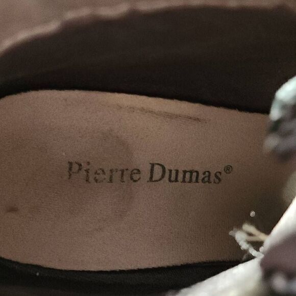 Pierre Dumas Women's Taupe Snakeskin Lace-up Two-eye Wedge Ankle Boots Size 7 - Picture 10 of 12